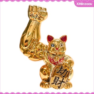[zaau] novedad gato de la suerte figura de escritorio animal gato juguetes figura coleccionable feng shui buena fortuna oficina casa mesa estatua (2)