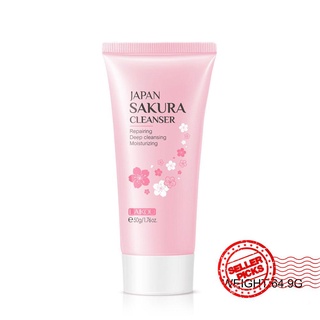 lalkou japan sakura limpieza suave limpiador facial control aceite piel hidratante puntos negros u3h6