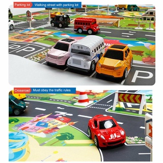 Tapete para jugar para niños juego De coches para Casa tráfico De carretera Lot Car señal De estacionamiento Modelo De Mapa juguete escena X9P1