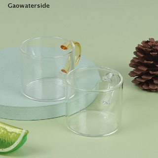 Gaowaterside - taza de té de vidrio borosilicato (80 ml, con mango, transparente, resistente al calor)