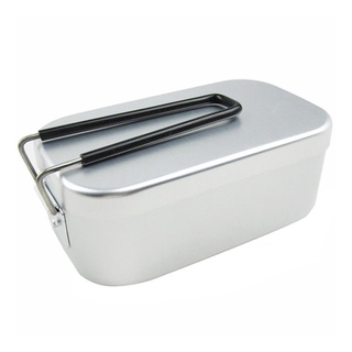 caja de picnic al aire libre de aluminio rectangular caja de almuerzo para viajes de camping