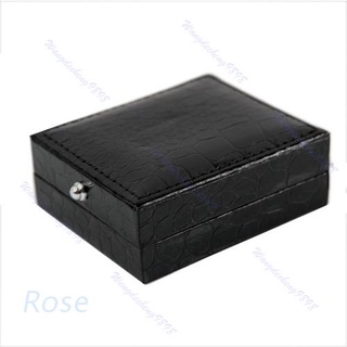 Rose 1 pza caja/estuche De almacenamiento De cuero Sintético negro/soporte Para exhibición/regalo