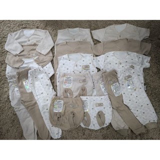 (2) paquete de ropa de bebé esponjoso serie caqui 18 piezas recién nacido (0-3 meses)