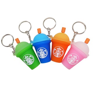 Creative cute fresh coffee cup shape tea bag keychain pendant gift