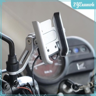 soporte de teléfono celular para bicicleta y motocicleta de metal con cargador, soporte de base de espejo para bicicleta, moto, atv para,