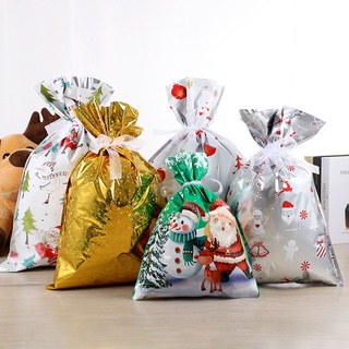 bolsa de regalo de navidad cinta con cordón bolsa de santa claus regalo snack paquete bolsillo cumpleaños boda fiesta de navidad decoración