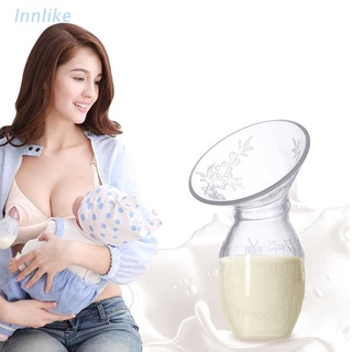 Inn extractor de leche Manual de grado alimenticio libre de BPA de silicona taza mamá lactancia materna ahorro de leche succión colector botella