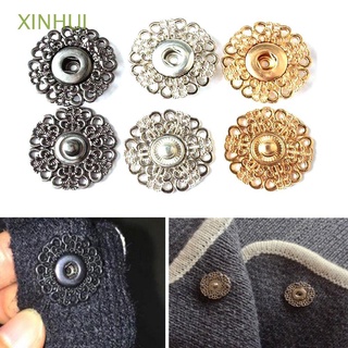 XINHUI 5Pcs Sewing Decoration Down Jacket Nylon Snaps Windbreaker Coat DIY Crafts Dark Buttons Sweater Round Buckle Clothing Metal Snaps Flower Style Invisible Buckle/Multicolor