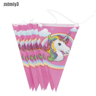 [Zutmiy] 10 banderas de unicornio para colgar banderas de papel guirnalda para decoración de fiesta de cumpleaños Tiz