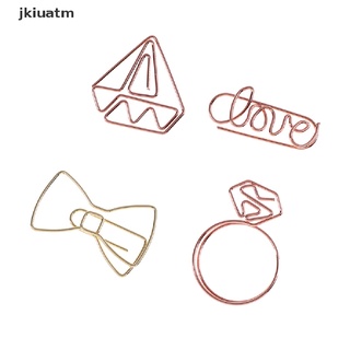 jkiuatm de dibujos animados de oro rosa clip de papel de metal marcapáginas memo clips de la escuela suministros de oficina mx