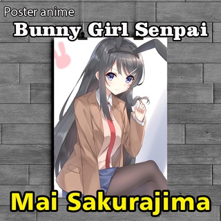 Póster Anime BUNNY GIRL SENPAI Mai Sakurajima a todo Color calidad especial hd limited