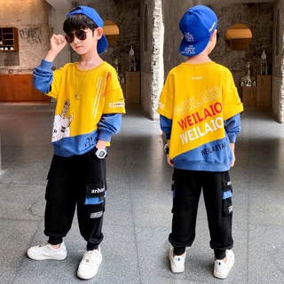 Ropa De Los Niños Otoño Extranjera Traje Guapo Suéter Deportivo De Dos Piezas Conjunto De Moda Coreana Versión11.15 (2)