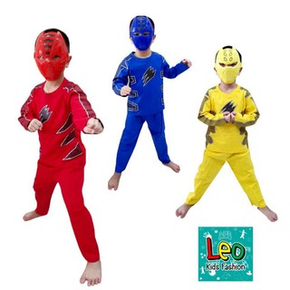 Ropa de los niños traje de superhéroe disfraz Power Rangers Jungle Fury Bonus máscara edad 2-7 años