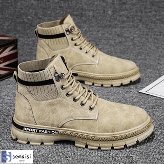 🔥semaisi🔥2021 Martin botas de los hombres otoño herramientas zapatos todo-partido transpirable todo-partido casual británico zapatos men2021