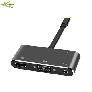 Tipo C Hub 5 en 1 divisor tipo C a HDMI+VGA+USB3.0+Audio USB-C Hub