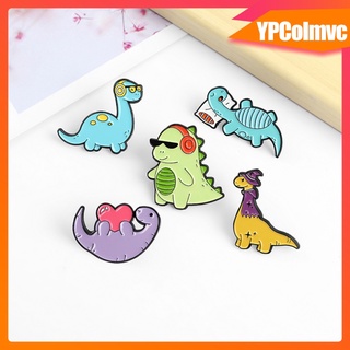 5 lindo dinosaurio solapa pines conjuntos de dibujos animados broches novedad pin insignias regalo para niños niñas mujeres ropa bolsas mochilas