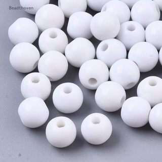 500 cuentas acrílicas opacas redondas blancas 6 x mm agujero: 2 mm