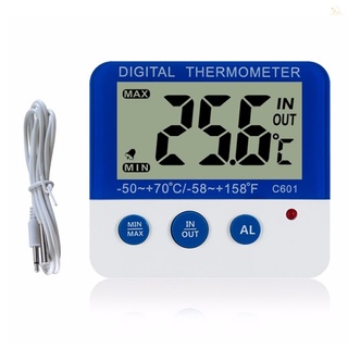 Genial termómetro Digital con alarma y Max Min Temperatura Fácil De leer pantalla LCD Frigorifico Para interiores