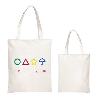Nuevo HOTCanvas bolsa para calamar juego bolso 2D impresión Digital estudiante libro bolsa Eco Bag
