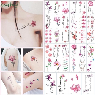 KATHY mujeres tatuaje temporal hombres arte corporal tatuajes impermeable estrella dedo transferencia rosa brazo pegatina