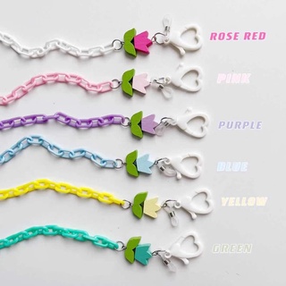 New Candy Color Acrylic Flower Lanyard Necklace Glasses Chain Earphone Chain Mask Belt