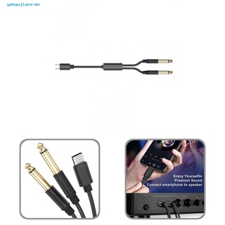 Yanyujiace Cable De Audio Ligero USB-C A Dual 6.35 Mm Adaptador HiFi Sonido Para Consola De Mezcla