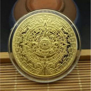 Calendario Maya Moneda Coleccionable Física Conmemorativa Colección Metal