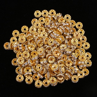 200 cuentas espaciadoras de oro de 8 mm de cristal rondelle para hacer joyas