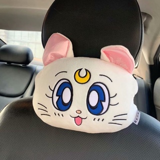 MAGUO Creativo Almohada para el cuello del automóvil Accesorios para automóvil Soportes para asiento Almohada para reposacabezas de gato Anime Sailor Moon Dibujos animados Soporte lumbar Lindo Peluches Almohadas de felpa para coche de gatito (8)