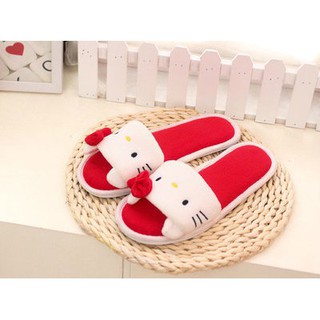Hello Kitty lindo casa zapatillas mujer Flip Flop zapatos niñas sandalias de algodón