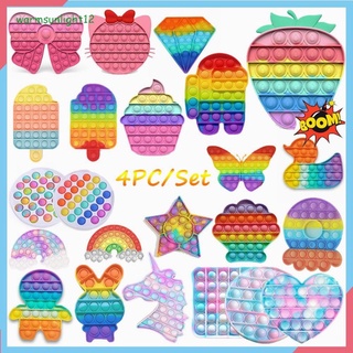 Brighthome TIKTOK Rainbow Pop It Fidget juguetes unicornio empuje burbuja Foxmind cuadrado alivio del estrés necesidades silenciosas