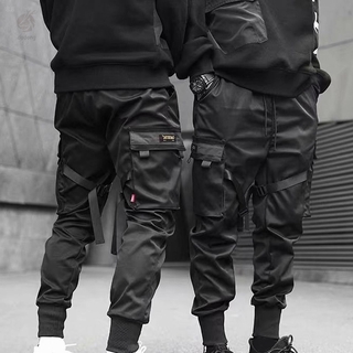 Pantalones de carga para hombre Harem Joggers Harajuku pantalones Hip Hop (1)