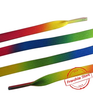 Rainbow 1pair Canvas Flat Shoelace Athletic Sneaker Laces Shoe Strings Sport S6A4