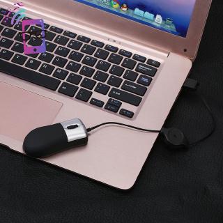 Mini ratón retráctil Usb De rueda De desplazamiento óptico con cable Para Notebook Laptop Pc Bk