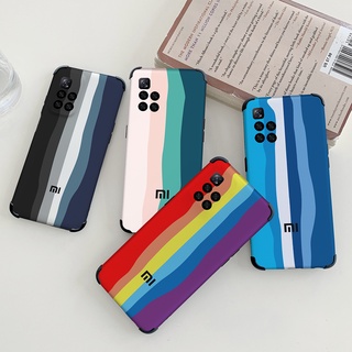 Original Rainbow Color Case Xiaomi POCO M4 Pro M3 F3 X3 GT 5G Casing Brand Gradient Silicone Official Cover
