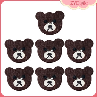 botones de oso de 50 piezas de colores marrones 2 agujeros oso botones de madera para artesanía, madera artesanía ropa botones, artesanía decorativa