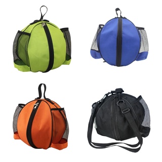 Gd [READY STOCK] Universal Sport Ball Storage Shoulder Bag for Basketball Football Volleyball Round Shape Adjustable Shoulder Strap