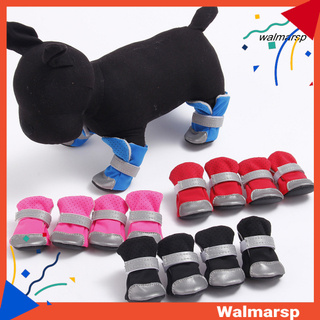 4pcs reflectante perro cachorro zapatos pomeranian teddy bichon botas de suela suave para mascotas