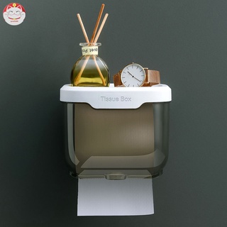 Soporte De Papel Higiénico Impermeable Montado En La Pared Punch Dispensador Libre Transparente Caja De Almacenamiento De Baño Cocina (4)