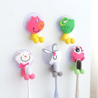Cartoon Animal Wall Mounted Sucker Bathroom Toothbrush Holder (1)