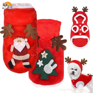 navidad perro ropa mascota perro ropa caliente cachorro divertido perro de navidad disfraz ropa de invierno alce muñeco de nieve árbol de navidad decoración (1)