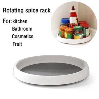 30 cm de cocina condimento redondo 360 grados giratorio bandeja de almacenamiento conveniente especias snack rack antideslizante tpr hogar cosméticos organizador