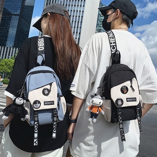 bolsa de mensajero de los hombres de la moda marea de la marca en japonés pequeña mochila estudiante deportes cruz bolso de hombro bolsa de pecho casual bolsa de hombro marea