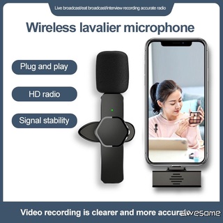 micrófono lavalier inalámbrico portátil audio grabación de vídeo mini micrófono para iphone android transmisión en vivo teléfono juegos microfonoe impresionante