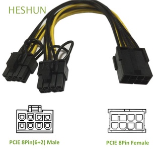 HESHUN Alta calidad 8 a doble 8 agujas Clase informática Cable de tarjeta gráfica Cable divisor GPU Cable de extensión Cable de derivación Fuente de alimentación PCIe​ Placa madre Accesorios 8 a doble 6 + 2 agujas