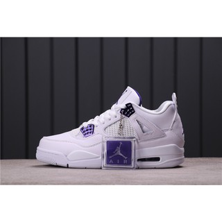 Zapatos De Baloncesto De Moda 100 % Original Nike Jordan 4 Air Court Púrpura Para Hombre Deportes Casual