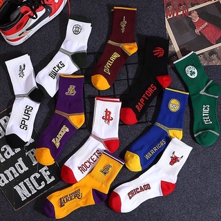 【03-01-Xx 😸】 Calcetines de baloncesto con el logotipo del equipo de la NBA Calcetines deportivos de alta calidad