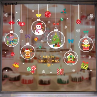 grandlarge santa elk - pegatinas estáticas para ventana de pared, diseño de navidad, hogar, año nuevo