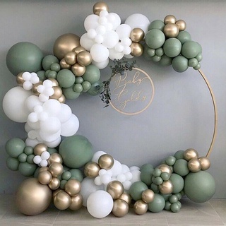 juego de 137 piezas retro aguacate verde látex globo verde globo conjunto de boda fiesta de cumpleaños decoración