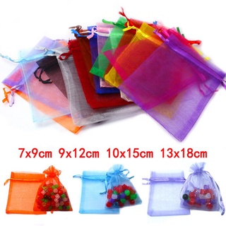 sansa.mx 10pcs 7x9 9x12 10x15 13x18CM Organza bolsas de embalaje de joyería bolsas de embalaje de boda fiesta decoración bolsas de regalo bolsas de regalo 15 colores